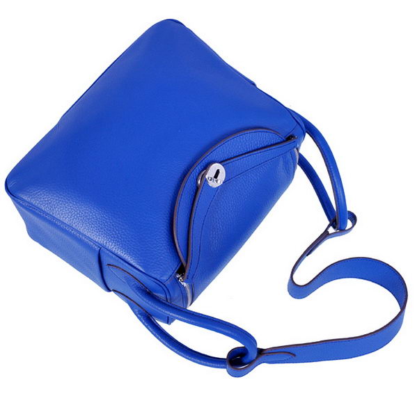 High Quality Replica Hermes Lindy 30CM Havanne Handbags Blue Clemence Leather Silver - Click Image to Close